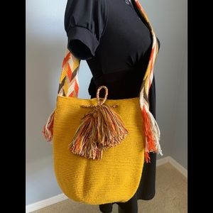 Wayúu Handcrafted Crossbody Bag Mustard Multi